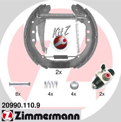 Zimmermann 20990.110.9 - Комплект гальм, барабанний механізм autocars.com.ua