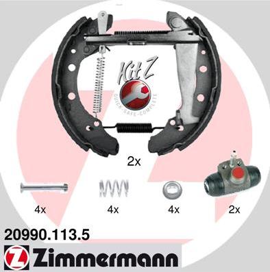 Zimmermann 20990.113.5 - Комплект тормозных колодок, барабанные avtokuzovplus.com.ua