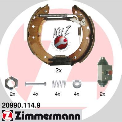Zimmermann 20990.114.9 - Комплект гальм, барабанний механізм autocars.com.ua