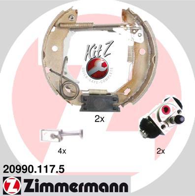 Zimmermann 20990.117.5 - Комплект гальм, барабанний механізм autocars.com.ua