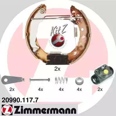 Zimmermann 20990.117.7 - Комплект гальм, барабанний механізм autocars.com.ua