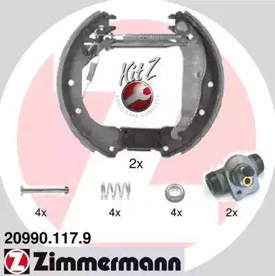 Zimmermann 20990.117.9 - Комплект тормозных колодок, барабанные autodnr.net
