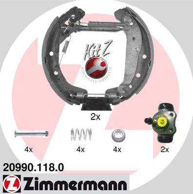 Zimmermann 20990.118.0 - Комплект гальм, барабанний механізм autocars.com.ua