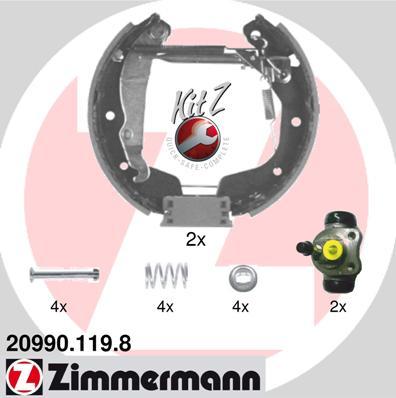 Zimmermann 20990.119.8 - Комплект гальм, барабанний механізм autocars.com.ua