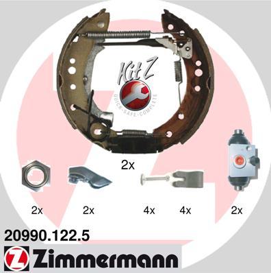 Zimmermann 20990.122.5 - Комплект гальм, барабанний механізм autocars.com.ua