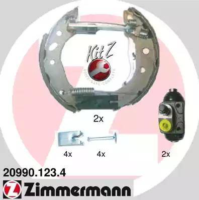 Zimmermann 20990.123.4 - Комплект гальм, барабанний механізм autocars.com.ua