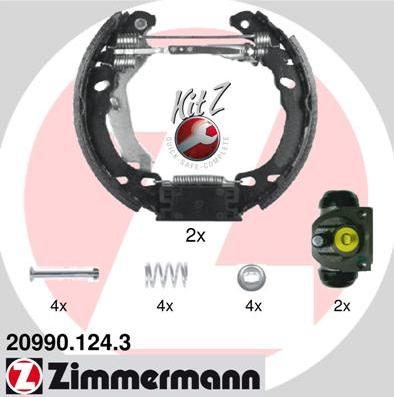 Zimmermann 20990.124.3 - Комплект тормозных колодок, барабанные avtokuzovplus.com.ua
