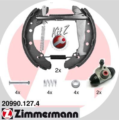 Zimmermann 20990.127.4 - Комплект гальм, барабанний механізм autocars.com.ua