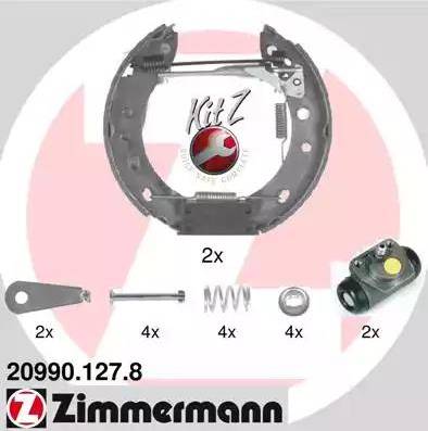 Zimmermann 20990.127.8 - Комплект гальм, барабанний механізм autocars.com.ua