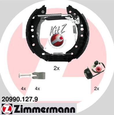 Zimmermann 20990.127.9 - Комплект гальм, барабанний механізм autocars.com.ua