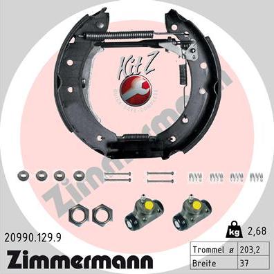 Zimmermann 20990.129.9 - Комплект тормозных колодок, барабанные autodnr.net