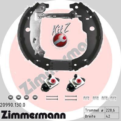 Zimmermann 20990.130.0 - Комплект тормозных колодок, барабанные autodnr.net