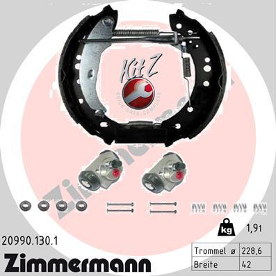 Zimmermann 20990.130.1 - Комплект тормозных колодок, барабанные avtokuzovplus.com.ua