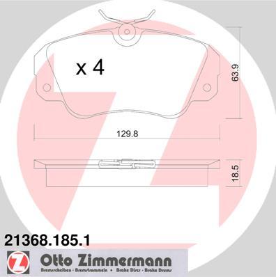Zimmermann 21368.185.1 - Гальмівні колодки, дискові гальма autocars.com.ua
