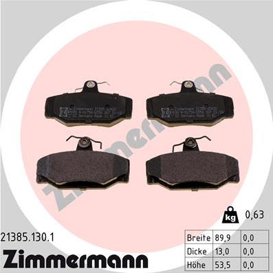 Zimmermann 21385.130.1 - Гальмівні колодки, дискові гальма autocars.com.ua