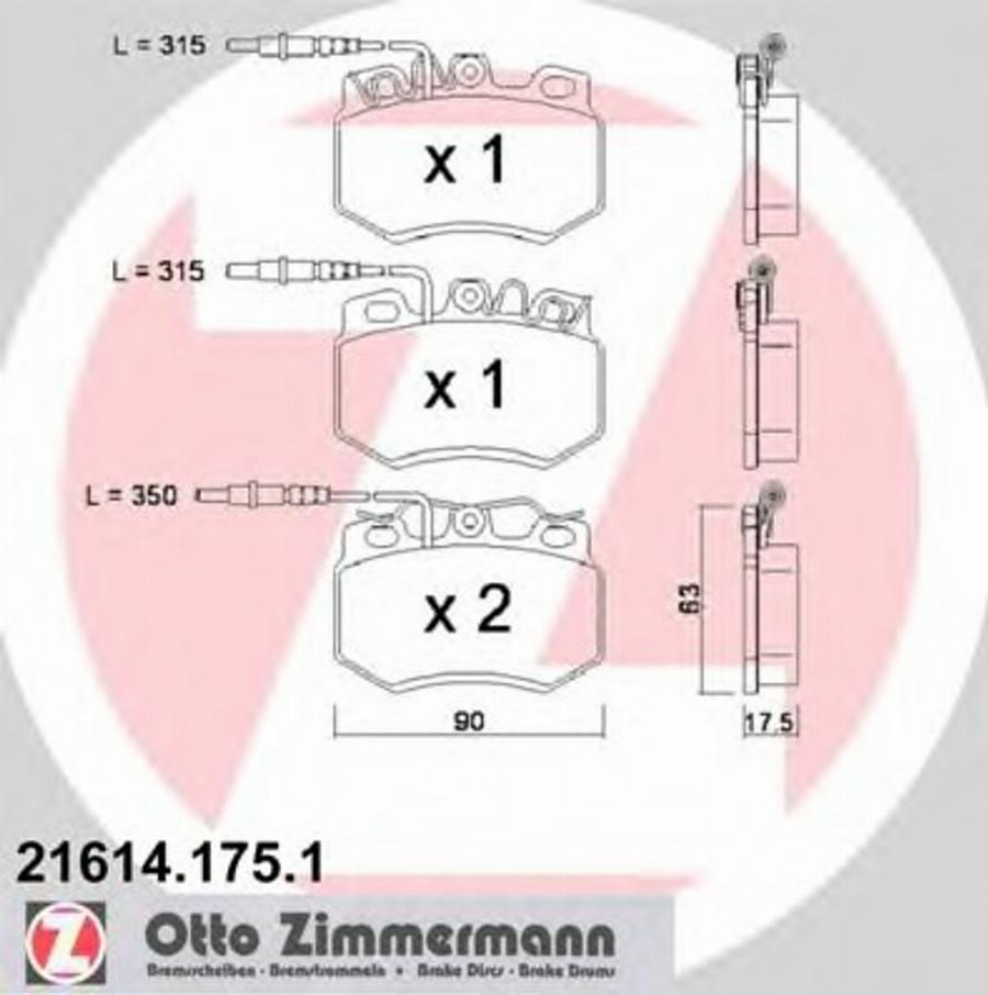 Zimmermann 216141751 - Гальмівні колодки, дискові гальма autocars.com.ua