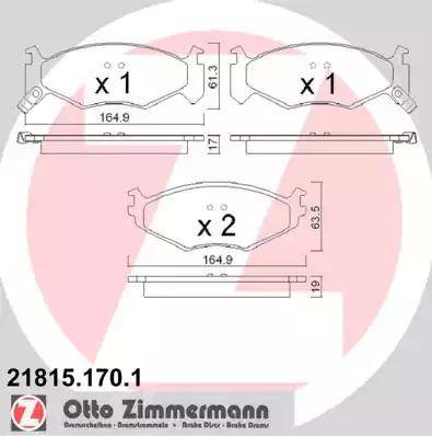 Zimmermann 21815.170.1 - Гальмівні колодки, дискові гальма autocars.com.ua