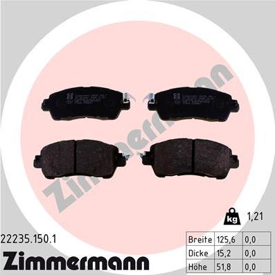 Zimmermann 22235.150.1 - Тормозные колодки, дисковые, комплект avtokuzovplus.com.ua