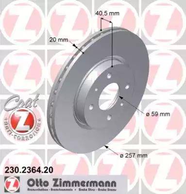 Zimmermann 230.2364.20 - Тормозной диск avtokuzovplus.com.ua