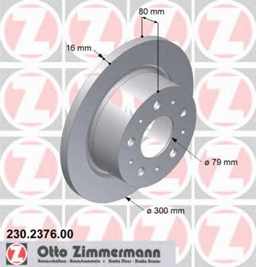 Zimmermann 230.2376.00 - Тормозной диск autodnr.net