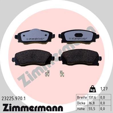 Zimmermann 23225.970.1 - Гальмівні колодки, дискові гальма autocars.com.ua