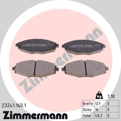 Zimmermann 23241.160.1 - Тормозные колодки, дисковые, комплект autodnr.net
