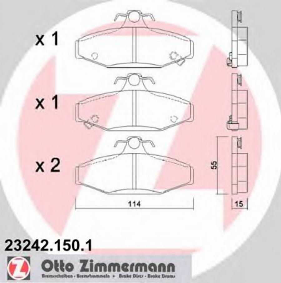 Zimmermann 232421501 - Тормозные колодки, дисковые, комплект avtokuzovplus.com.ua