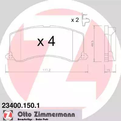 Zimmermann 23400.150.1 - Гальмівні колодки, дискові гальма autocars.com.ua
