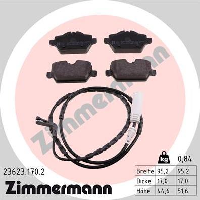 Zimmermann 23623.170.2 - Гальмівні колодки, дискові гальма autocars.com.ua