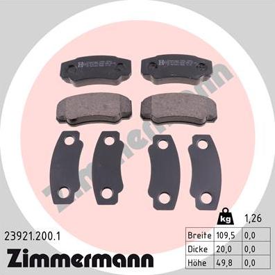 Zimmermann 23921.200.1 - Тормозные колодки, дисковые, комплект autodnr.net