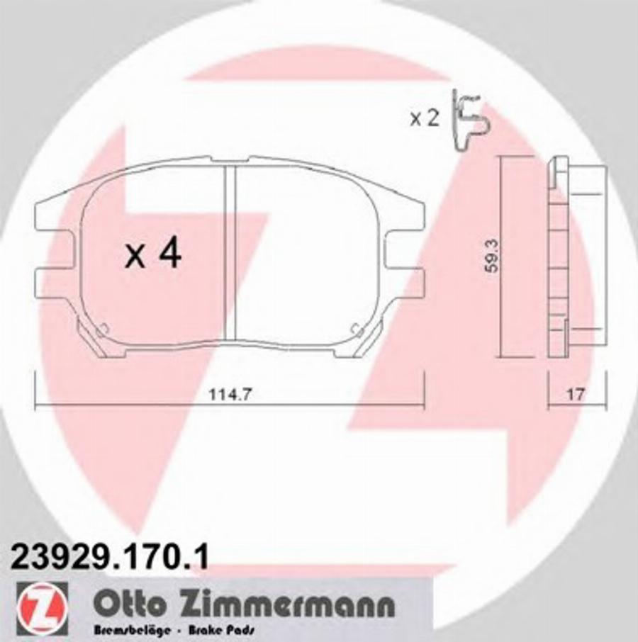 Zimmermann 239291701 - Тормозные колодки, дисковые, комплект autodnr.net