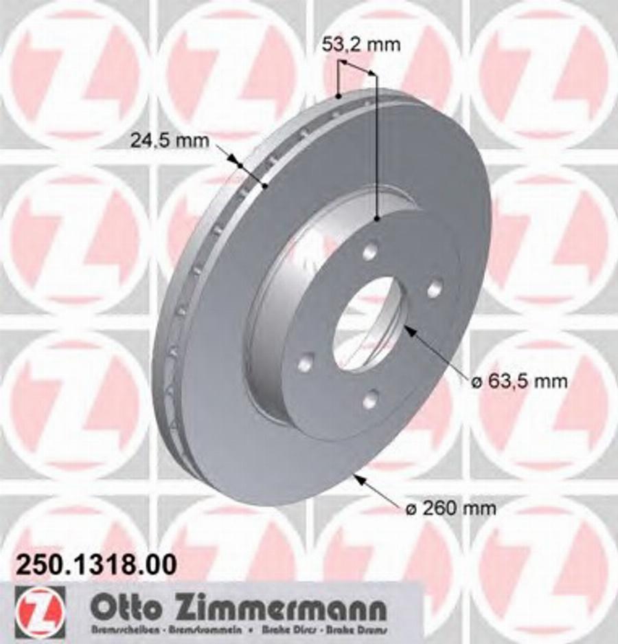 Zimmermann 250131800 - Тормозной диск avtokuzovplus.com.ua