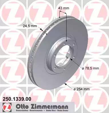 Zimmermann 250.1339.00 - Тормозной диск avtokuzovplus.com.ua