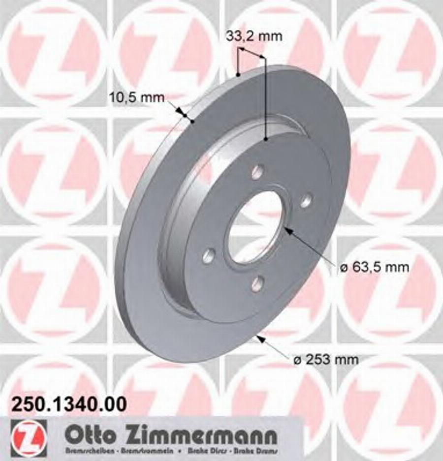 Zimmermann 250.1340.00 - Тормозной диск autodnr.net