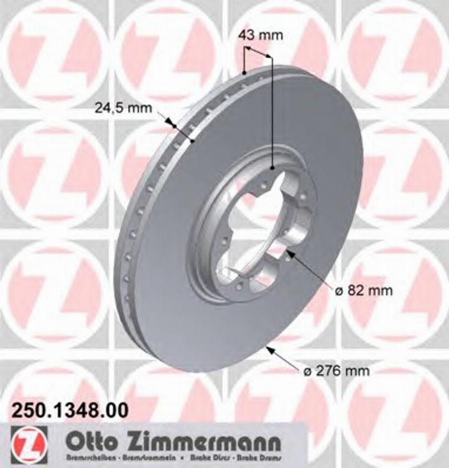 Zimmermann 250.1348.00 - Тормозной диск avtokuzovplus.com.ua