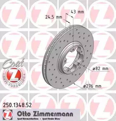 Zimmermann 250.1348.52 - Гальмівний диск autocars.com.ua