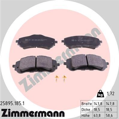 Zimmermann 25895.185.1 - Тормозные колодки, дисковые, комплект avtokuzovplus.com.ua