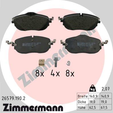 Zimmermann 26579.190.2 - Тормозные колодки, дисковые, комплект autodnr.net