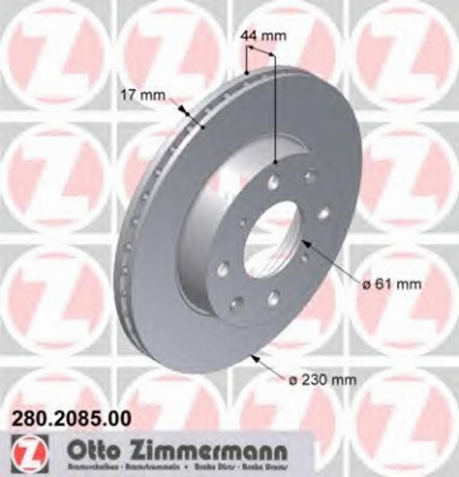 Zimmermann 280208500 - Тормозной диск autodnr.net