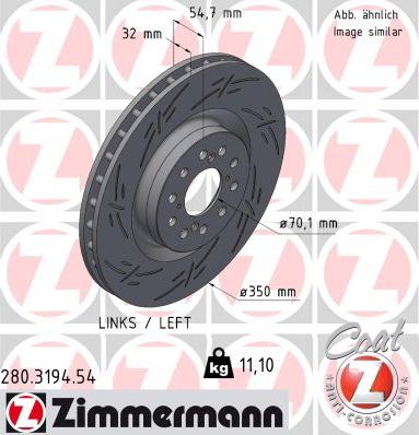 Zimmermann 280.3194.54 - Тормозной диск avtokuzovplus.com.ua