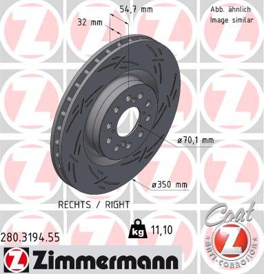 Zimmermann 280.3194.55 - Тормозной диск avtokuzovplus.com.ua