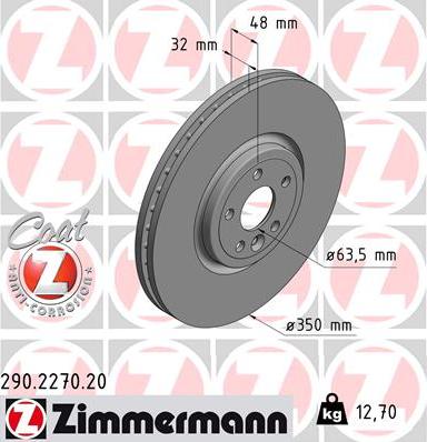 Zimmermann 290.2270.20 - Гальмівний диск autocars.com.ua