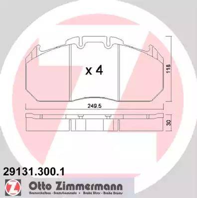 Zimmermann 29131.300.1 - Гальмівні колодки, дискові гальма autocars.com.ua