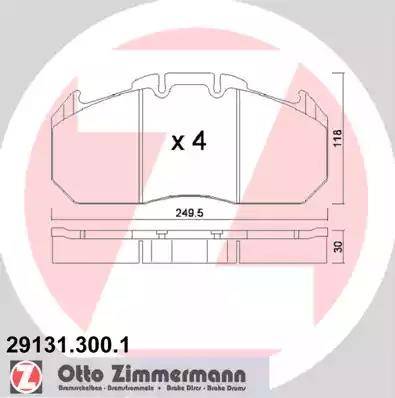 Zimmermann 29131.300.1 - Тормозные колодки, дисковые, комплект avtokuzovplus.com.ua