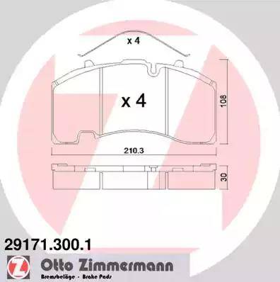 Zimmermann 29171.300.1 - Гальмівні колодки, дискові гальма autocars.com.ua