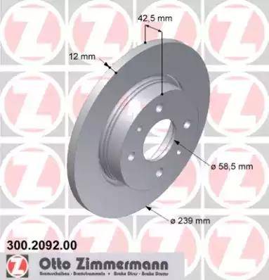 Zimmermann 300.2092.00 - Гальмівний диск autocars.com.ua