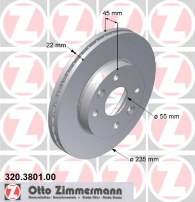 Zimmermann 320.3801.00 - Гальмівний диск autocars.com.ua