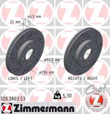 Zimmermann 320.3803.53 - Тормозной диск autodnr.net