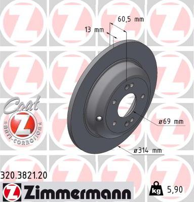 Zimmermann 320.3821.20 - Гальмівний диск autocars.com.ua