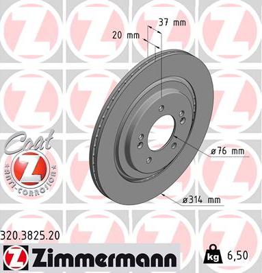 Zimmermann 320.3825.20 - Гальмівний диск autocars.com.ua